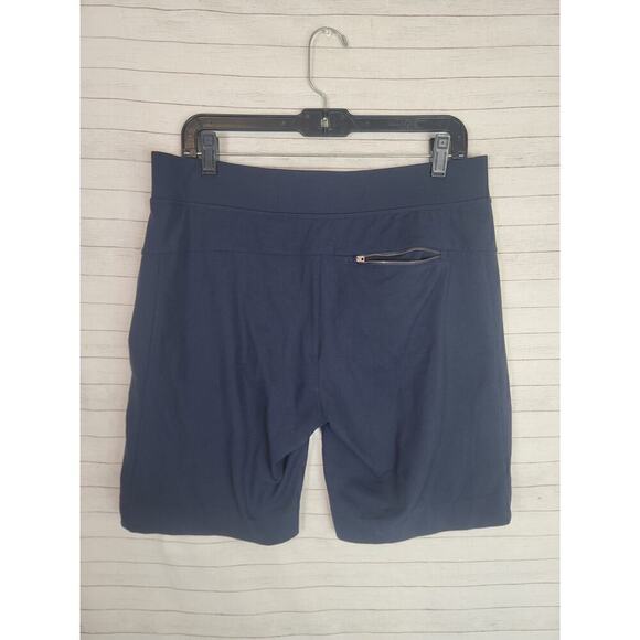 ATHLETA NAVY PULL ON SHORTS W ZIPPER POCKETS, SZ MEDIUM - Picture 5 of 11